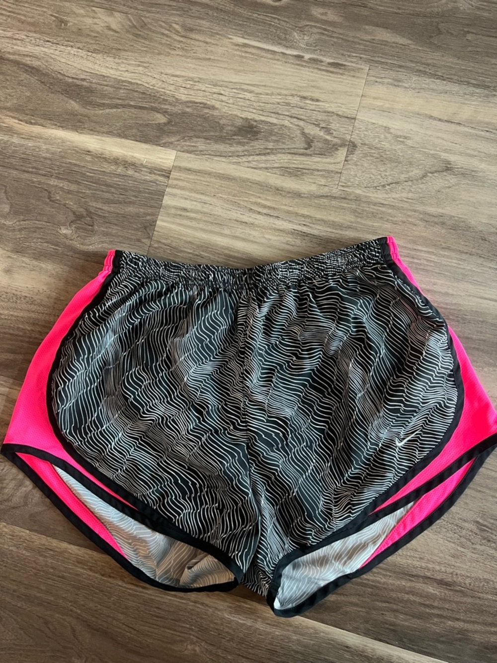 Nike Women's Pink and Black Athletic Running Shorts